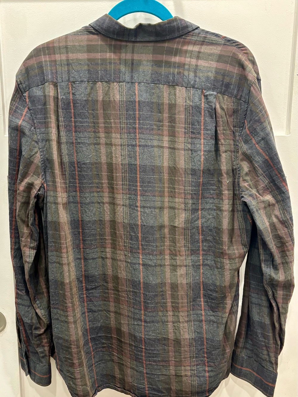 Vince Men's Plaid Button-Down Shirt - Olive, Brown & Gray - Picture 5 of 5